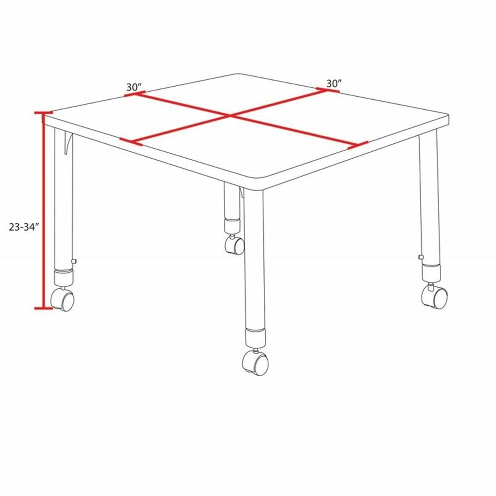 Square Mobile Table with 4 Stack Chairs D221753