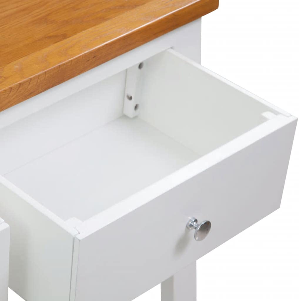 Solid Oak Wood Console Table with 2 Drawer and Shelf Q672
