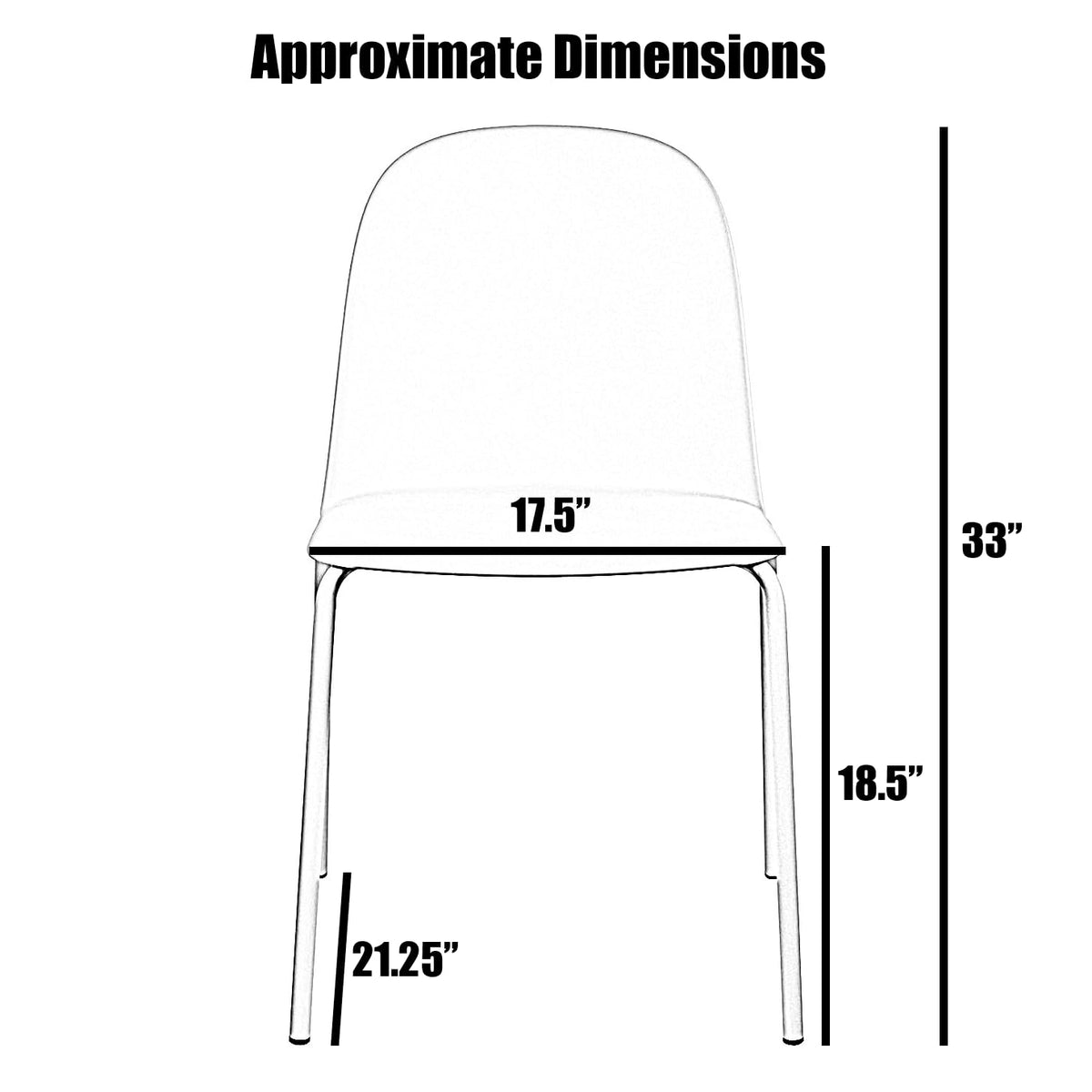 Grey Plastic Dining Chair with Metal Legs F439905