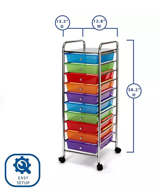 10 Drawer Rolling Storage Cart B41020