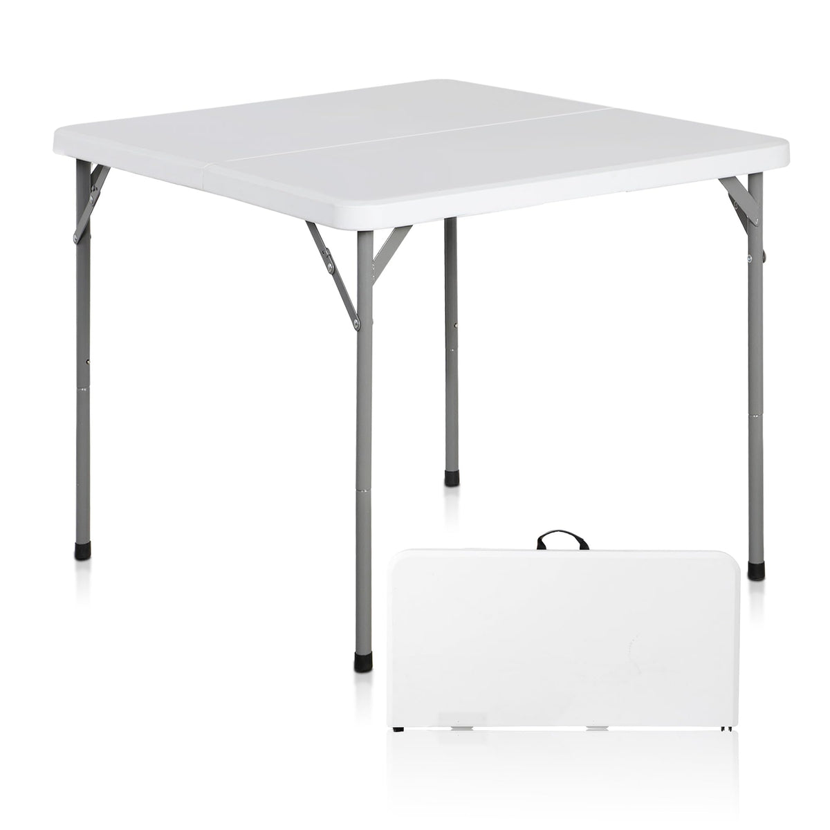 White 3 Foot Folding Card Table with Carrying Handle U482912