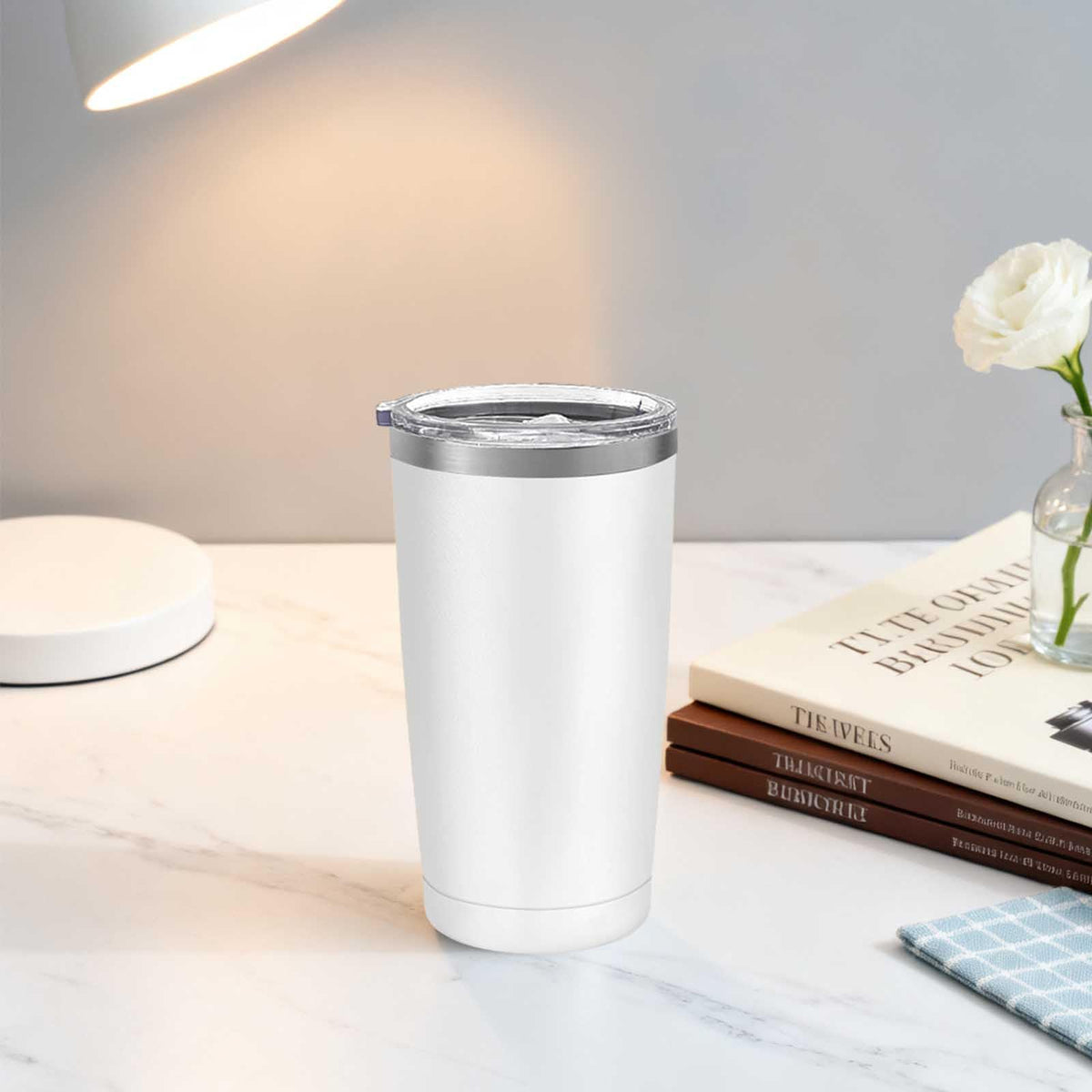 20 Pack Stainless Steel Insulated Tumbler 20oz White E460204