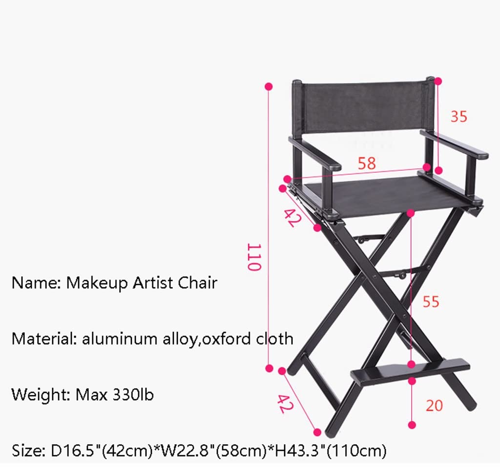 Pink Aluminum Foldable Makeup Artist Chair with Footrest T425