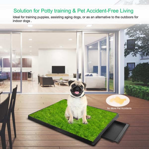 25" x 20" Artificial Grass Dog Potty with Removable Waste Tray F709