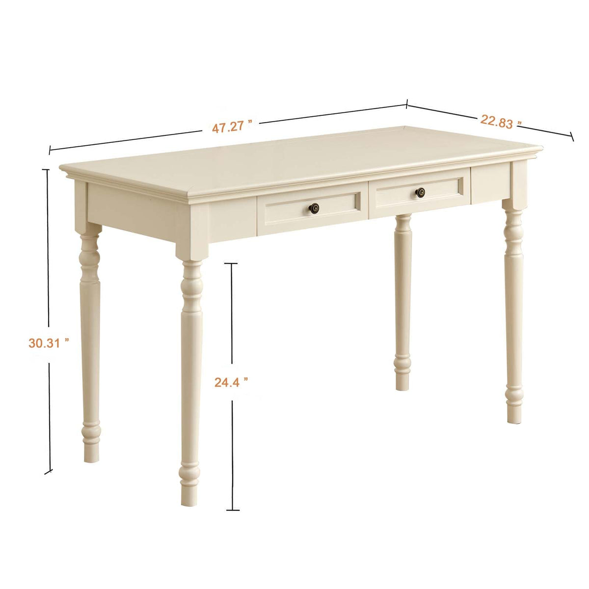 White Writing Desk with Drawers Y5590