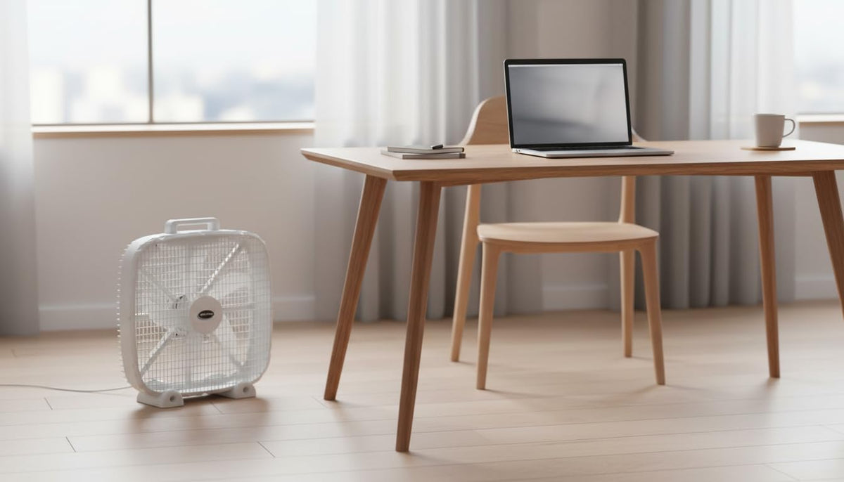 3-Speed Box Fan with Carry Handle, 5 Blades, 20-Inch, White V916