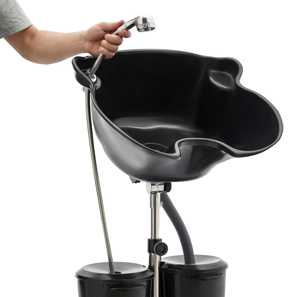 Portable Shampoo Bowl with Dual Buckets and Drain Hoses N59179