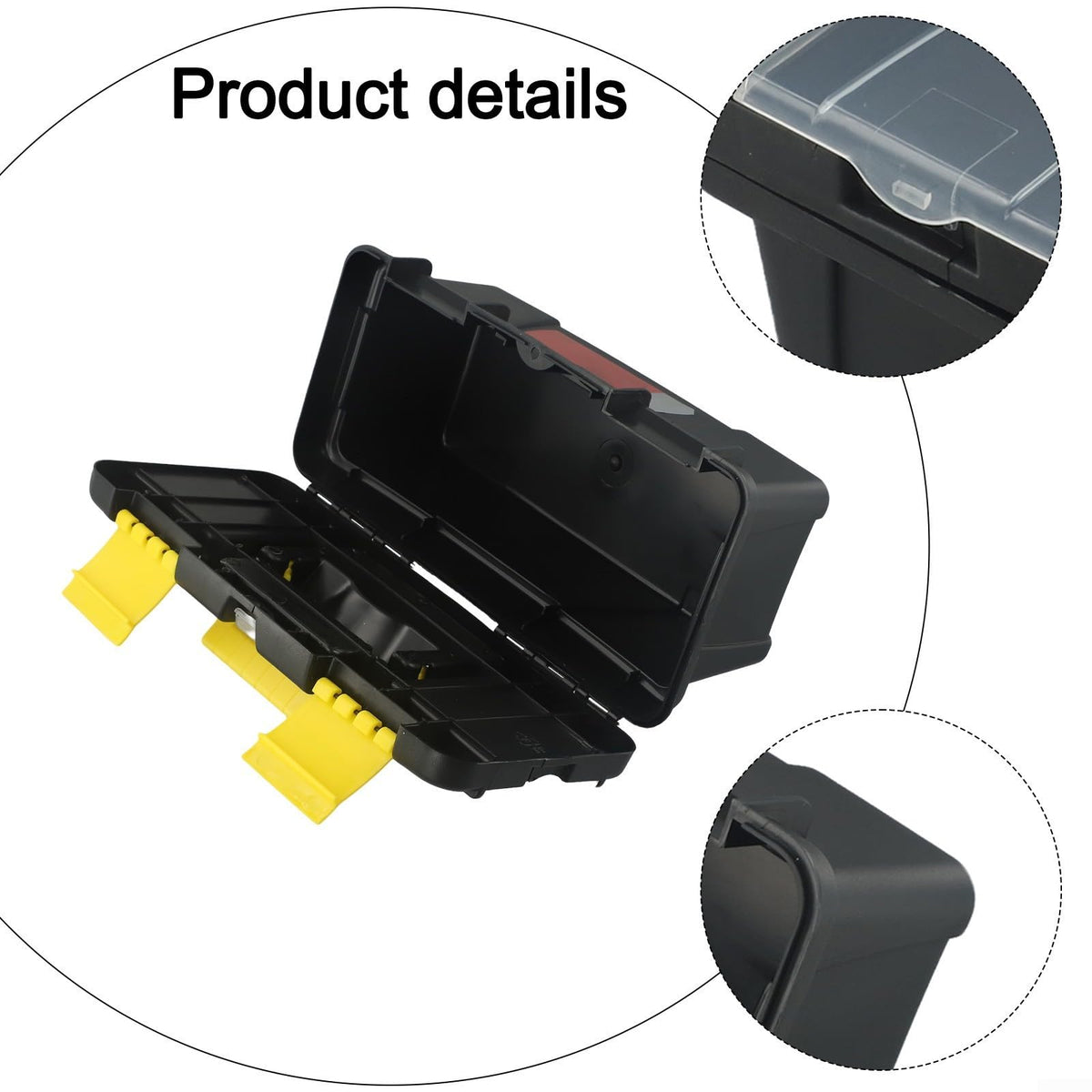 10-Inch Plastic Tool Box with Reinforced Handle and Secure Latches X56212