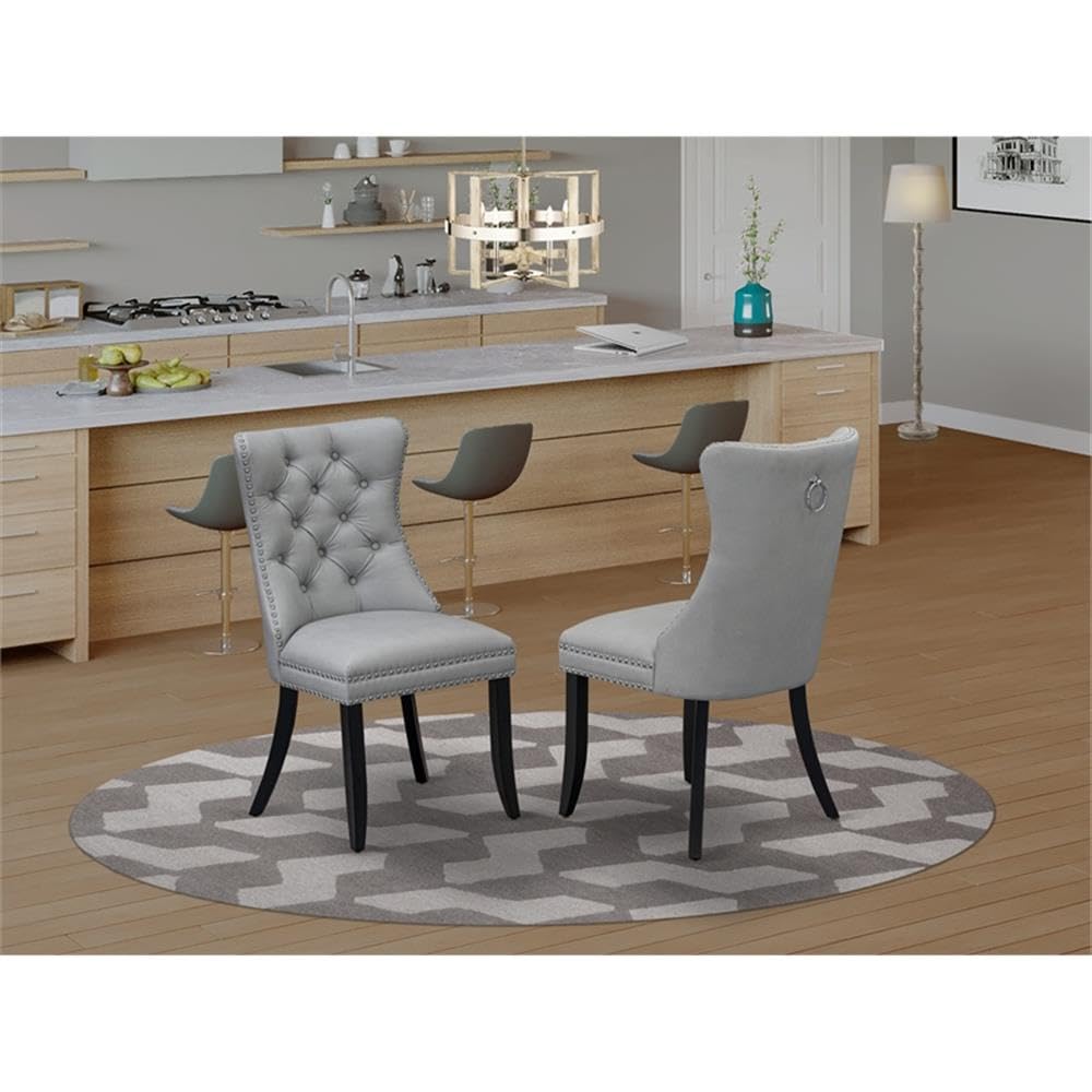 Light Gray Faux Leather Dining Chair N3960