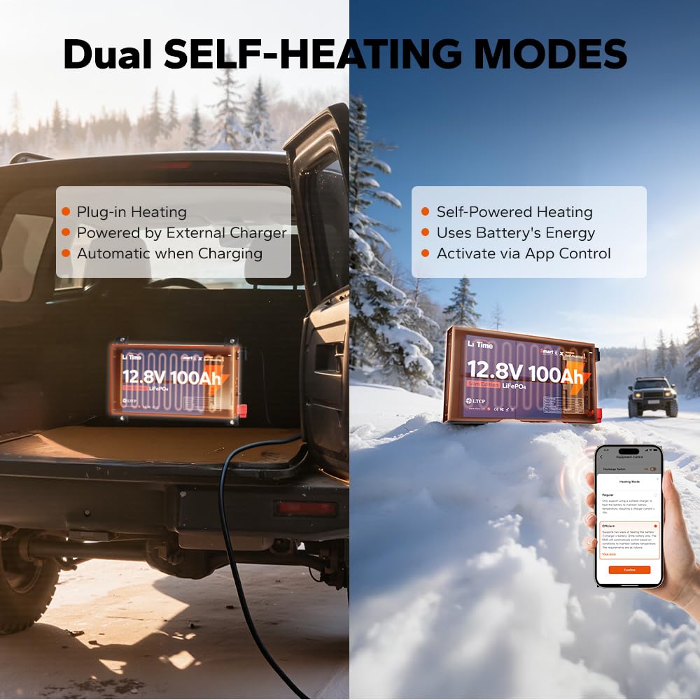12V 100Ah Self-Heating LiFePO4 Battery Y585