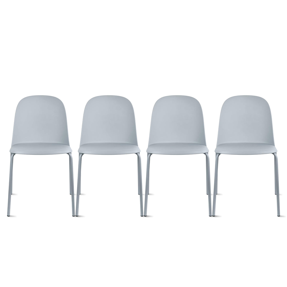 Grey Plastic Dining Chair with Metal Legs F439905