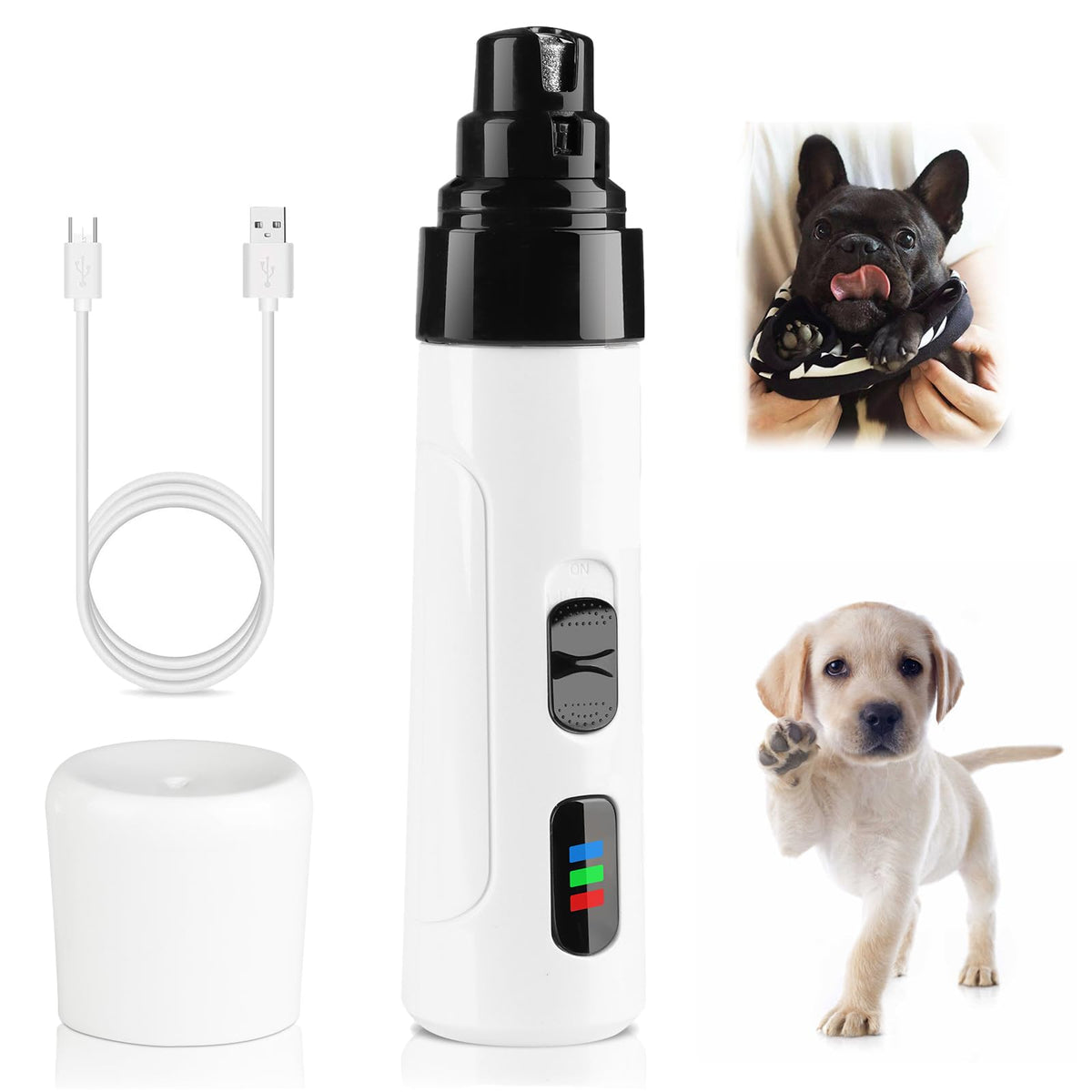 2-Speed Rechargeable Quiet Electric Pet Nail Grinder O680