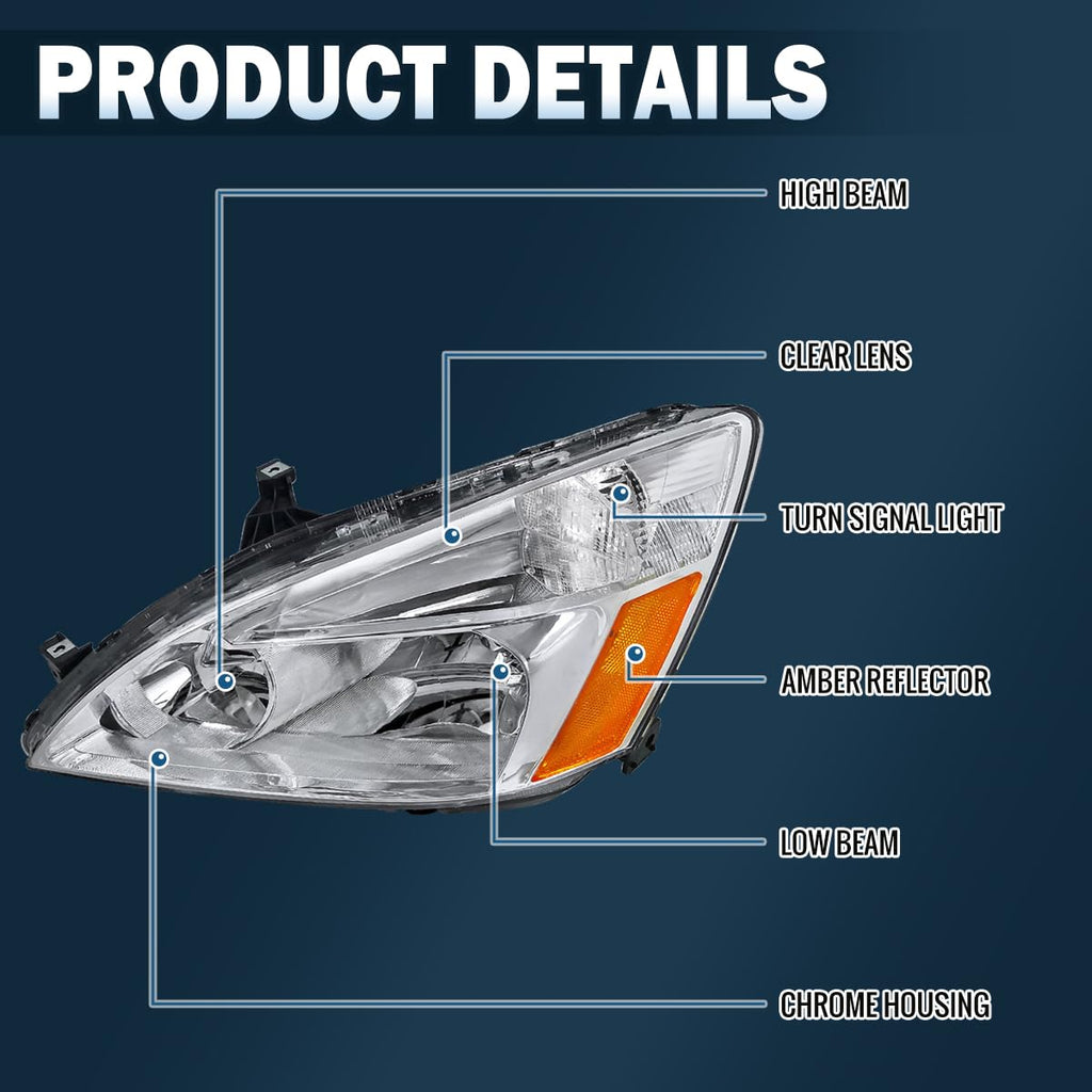 2003-2007 Honda Accord Sedan Coupe Headlights Left + Right Y519947