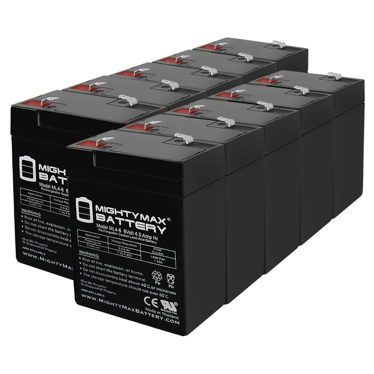 6V 4.5AH SLA Battery 10 Pack D939