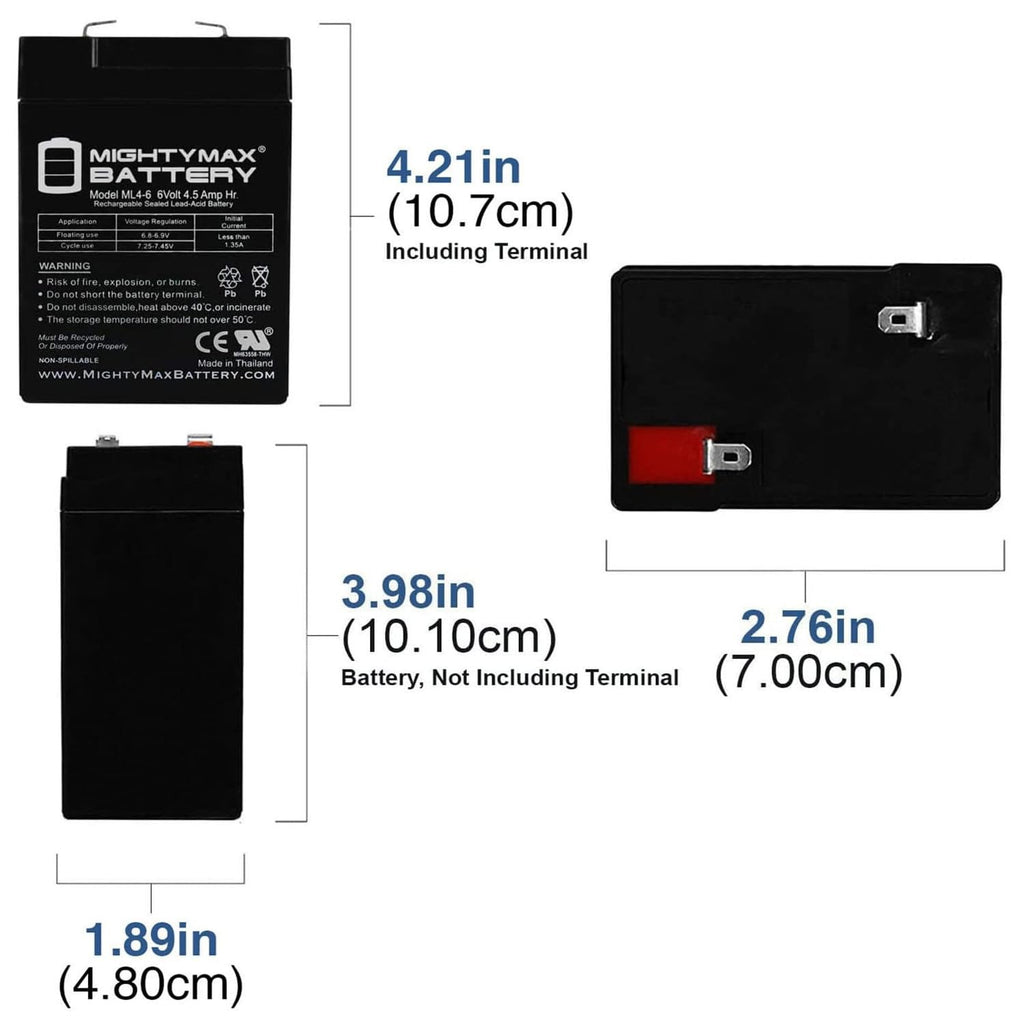 6V 4.5AH SLA Battery 10 Pack D939