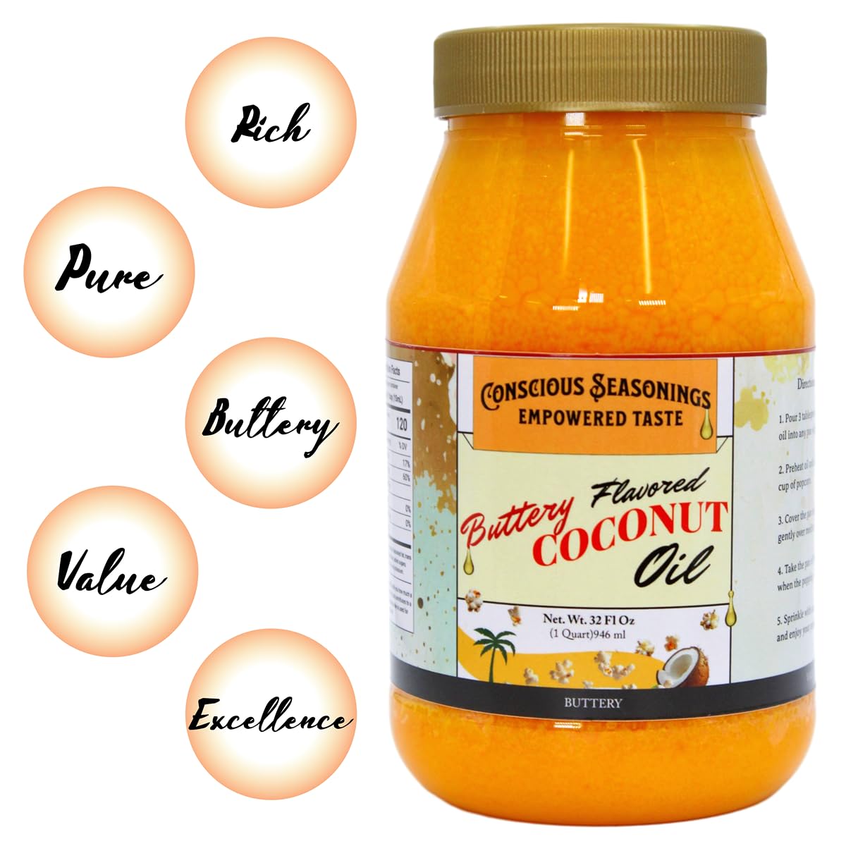 Butter Flavored Coconut Oil 32 oz 2 Pack V287189