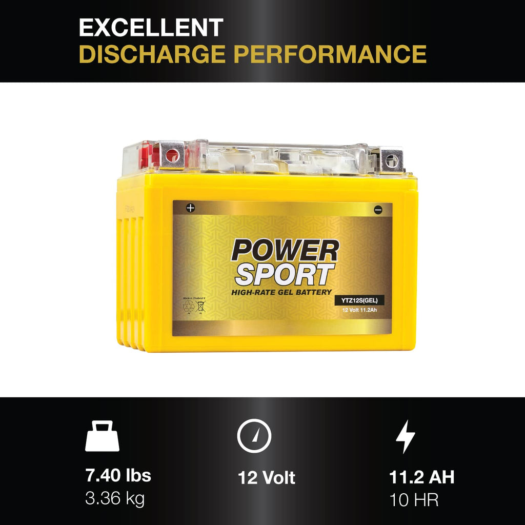 12V 11.2Ah 200 CCA GEL Motorcycle Battery with Nut & Bolt Terminals Y9474