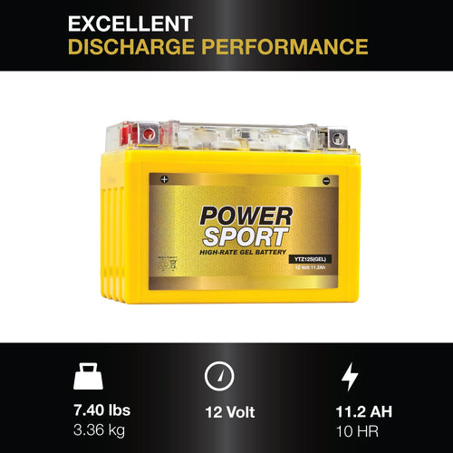 12V 11.2Ah 200 CCA GEL Motorcycle Battery with Nut & Bolt Terminals Y9474