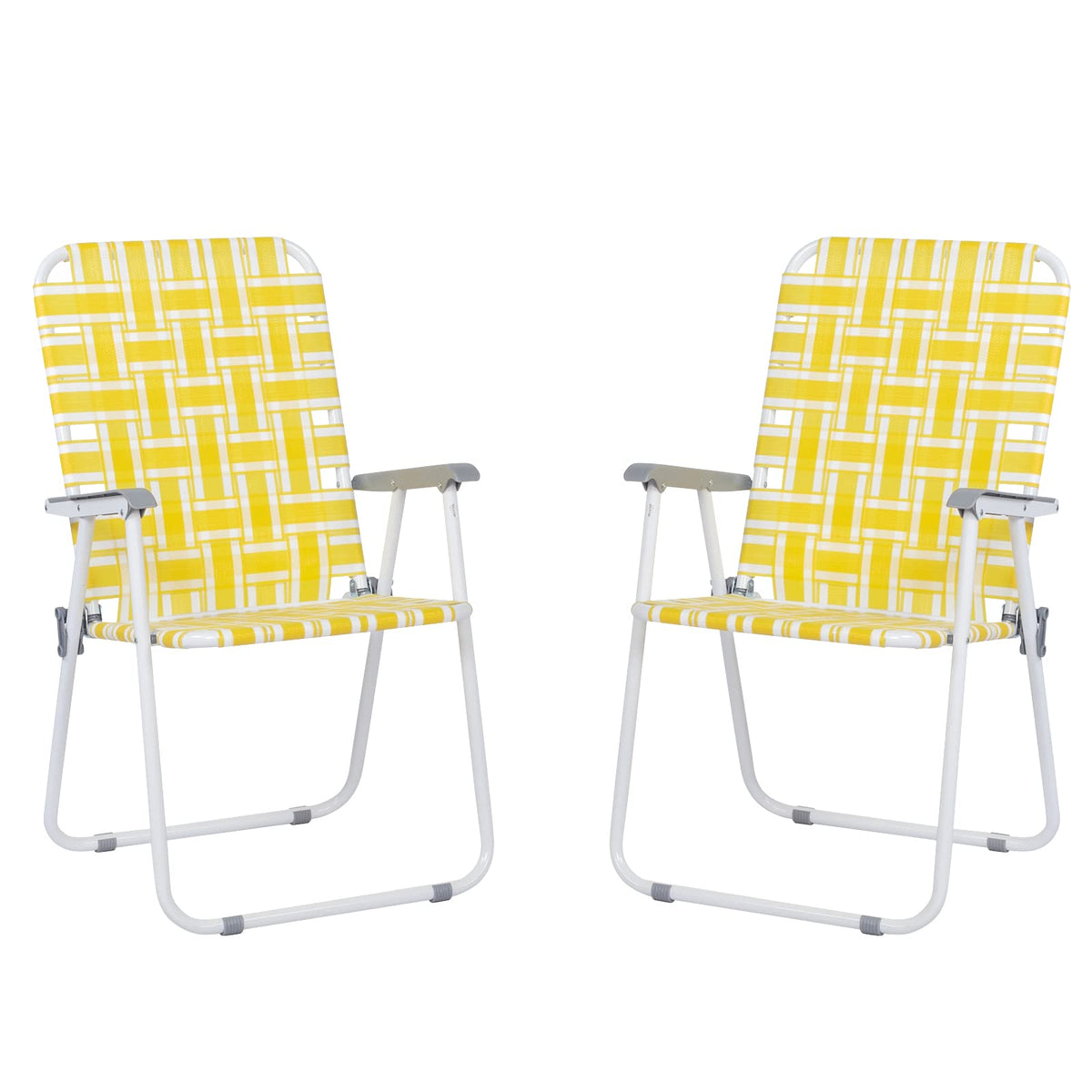 Folding Camping Chair Set of 2 Yellow X34546