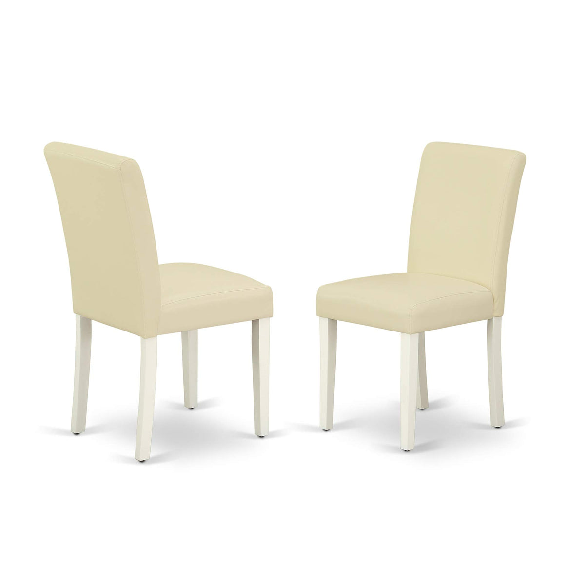 7 Piece Dining Room Table Set with 6 White Faux Leather Chairs C656995