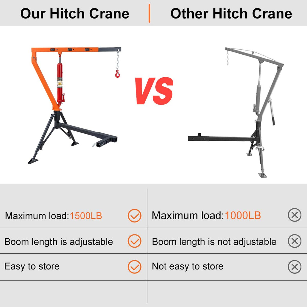 1500 lb Hydraulic Hitch Mounted Truck Crane M2611