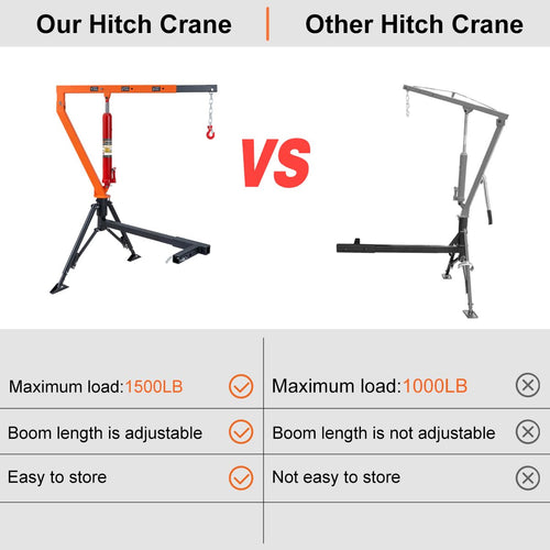 1500 lb Hydraulic Hitch Mounted Truck Crane M2611