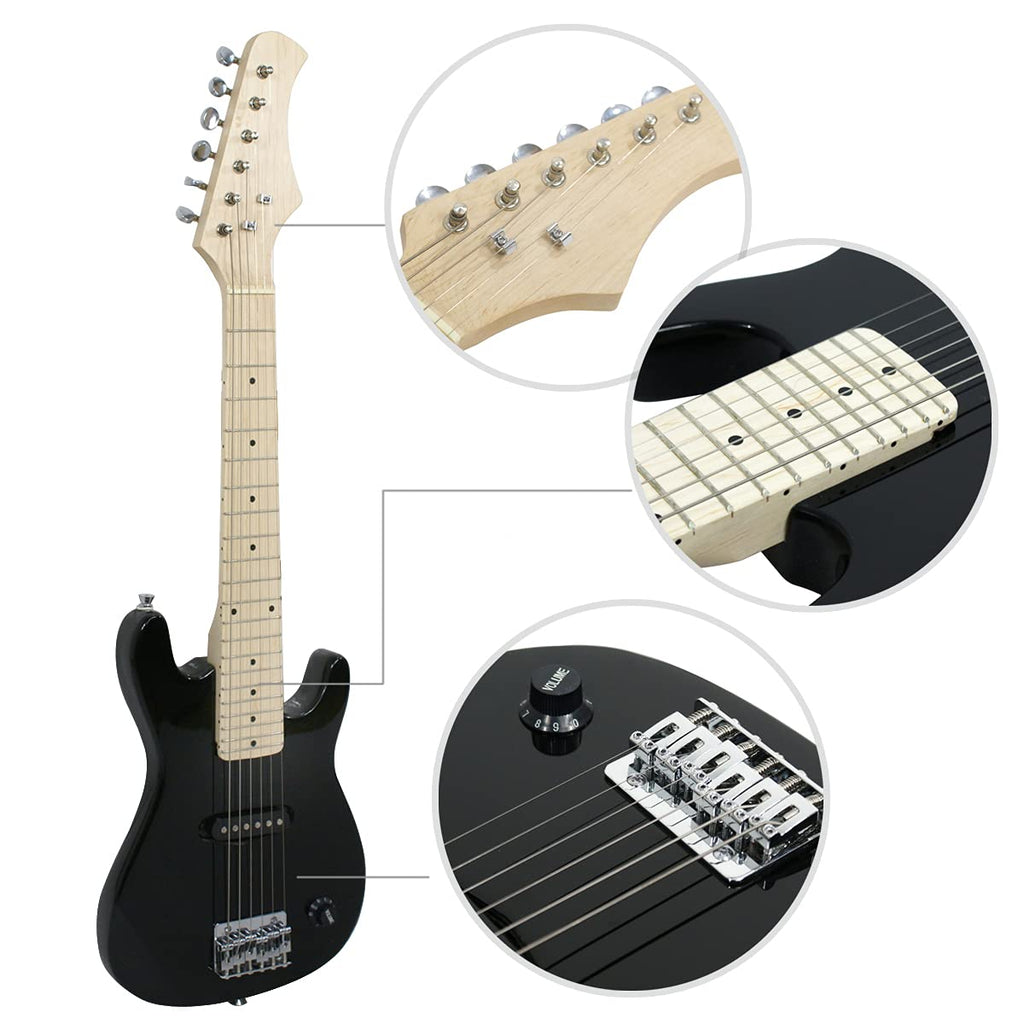 30" Beginner Electric Guitar with 5W Amp and Bag (Black) N498