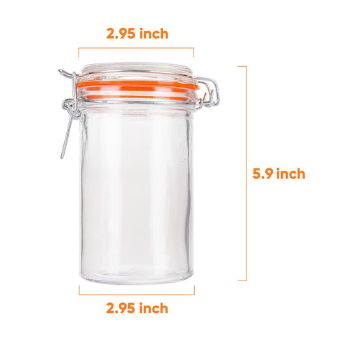 16 oz Glass Airtight Storage Jars, 12 Pack A39592