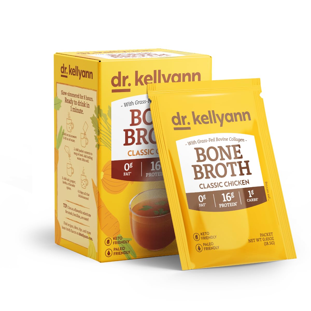 Bone Broth Powder Packets Classic Chicken Flavor 70 servings W872247