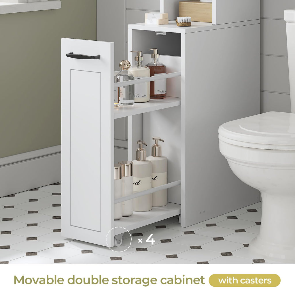 White Over The Toilet Storage Cabinet with Adjustable Shelf C28587