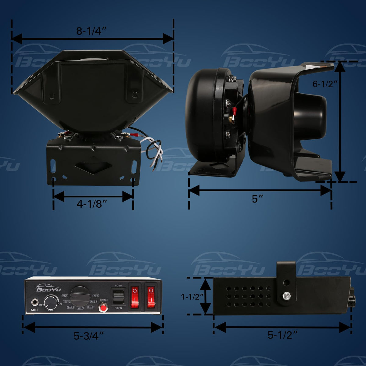 12V 400W Warning Emergency Siren PA System B326