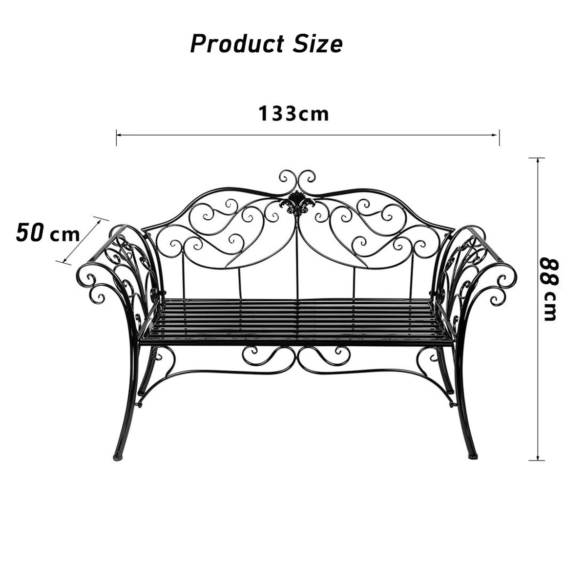 Cast Iron Outdoor Bench 400 lbs Capacity J36244
