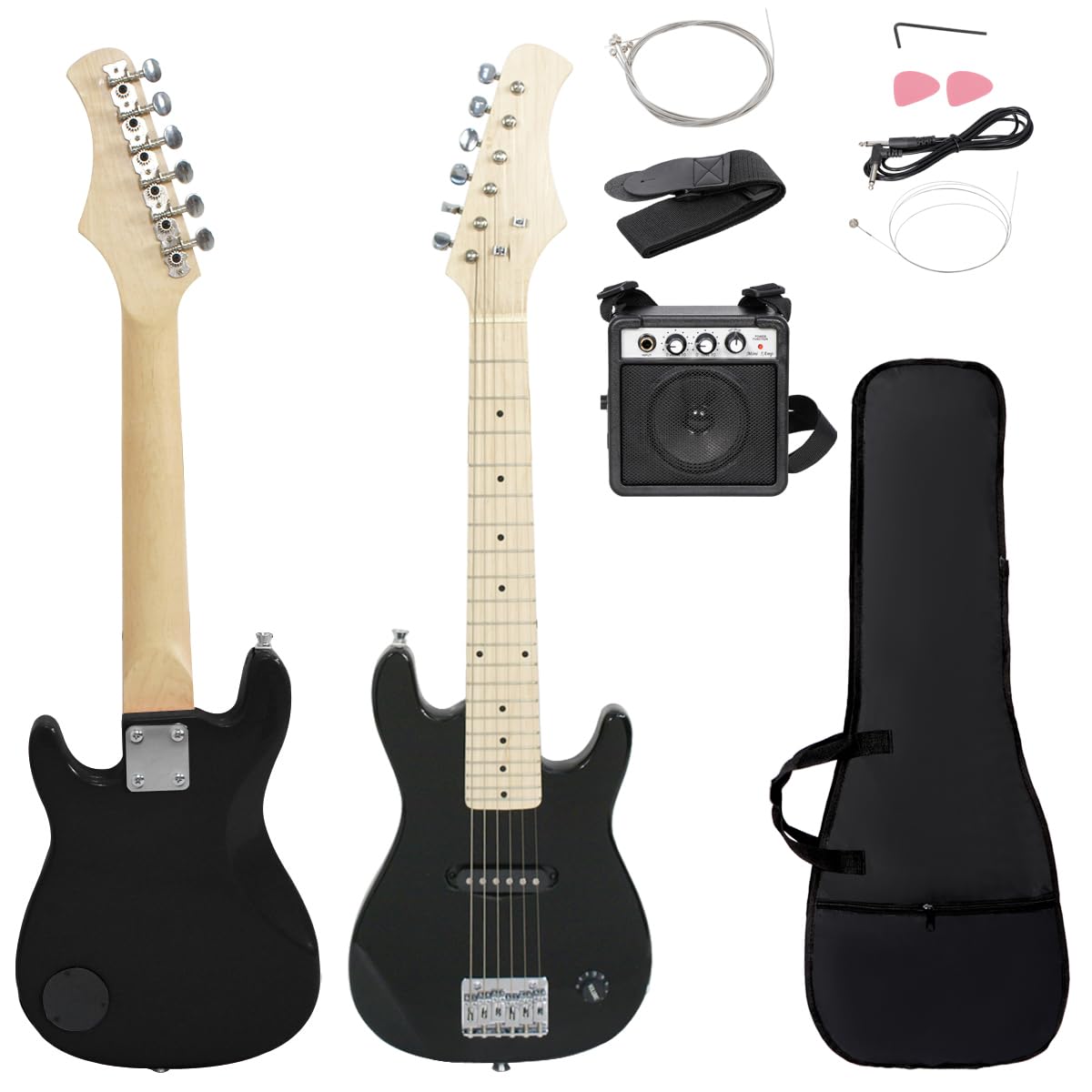 30" Beginner Electric Guitar with 5W Amp and Bag (Black) N498