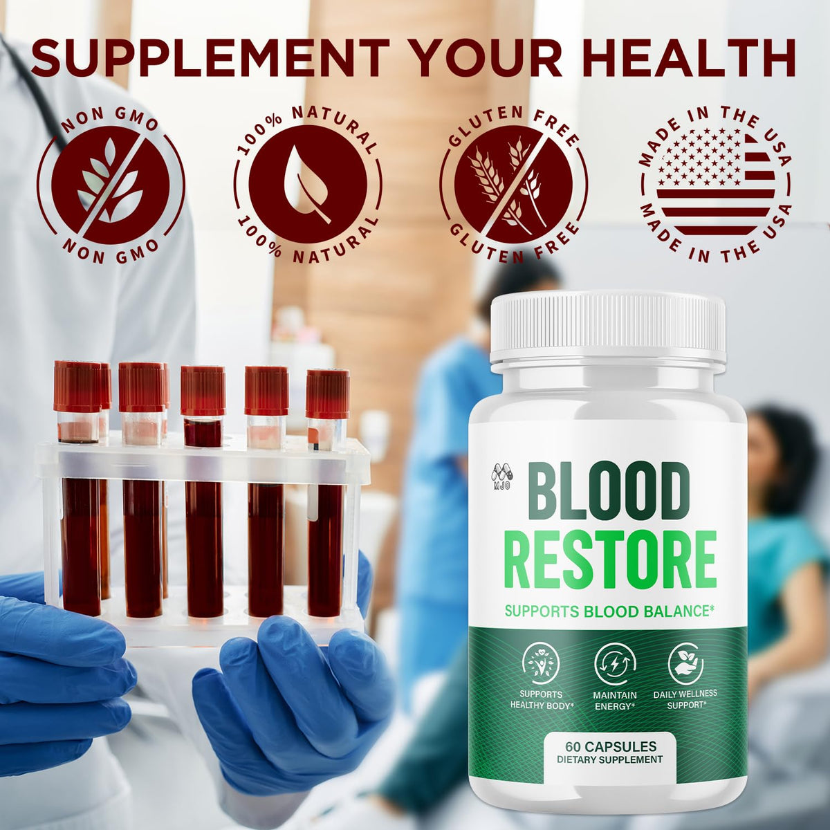 All Natural Blood Health Support Capsules 60 Capsules W7670