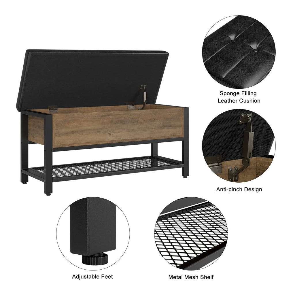 40" W Storage Bench with Cushion P9639