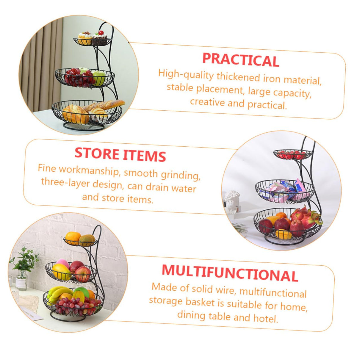 3-Tier Iron Basket A8980