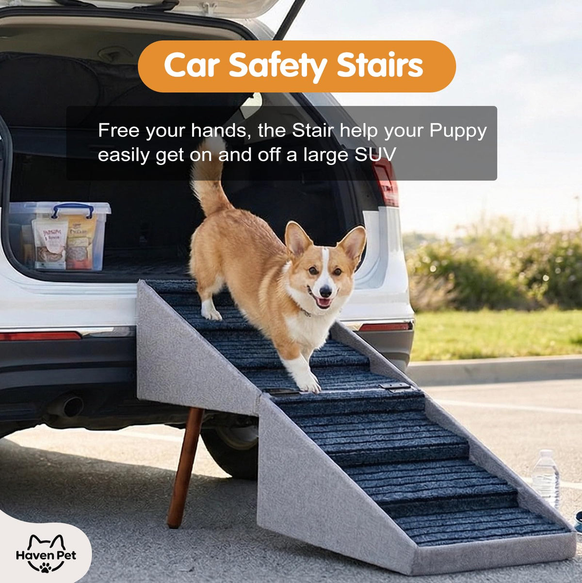Foldable Wood Dog Stairs J6491