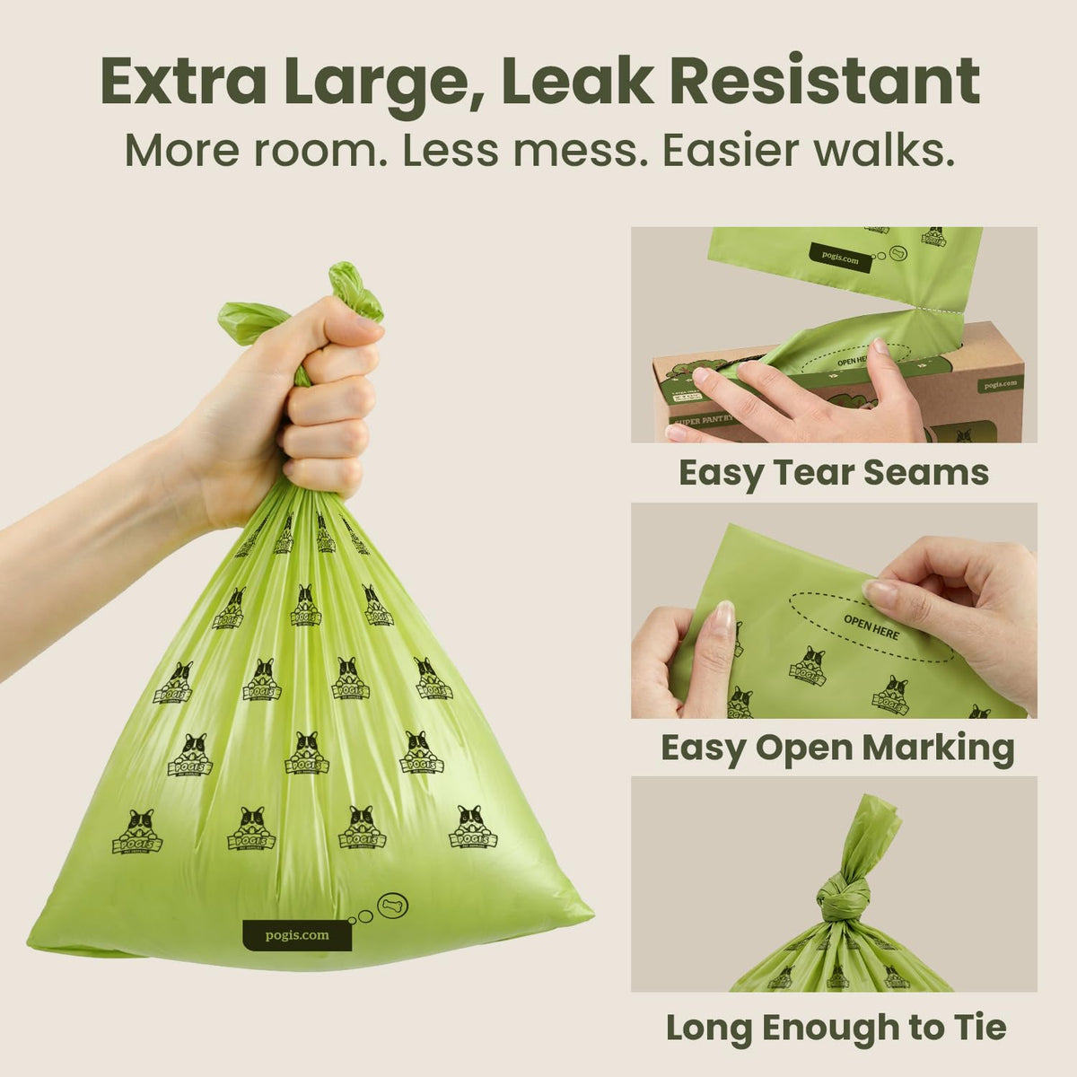 Large Dog Poop Bags, 500 Bags A47135