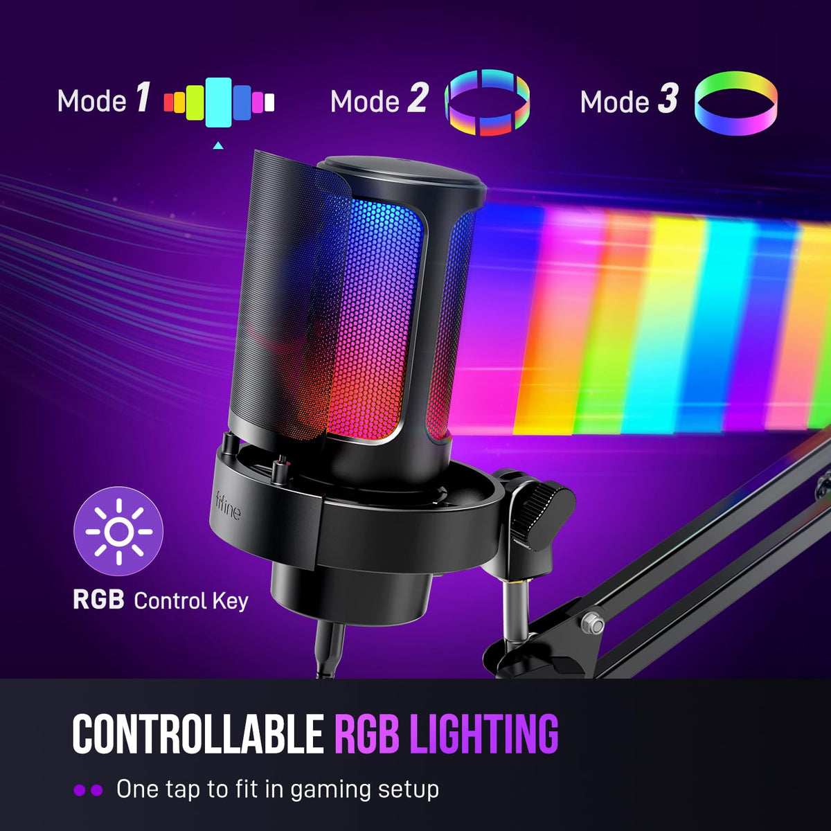 USB Gaming Microphone with Boom Arm F134