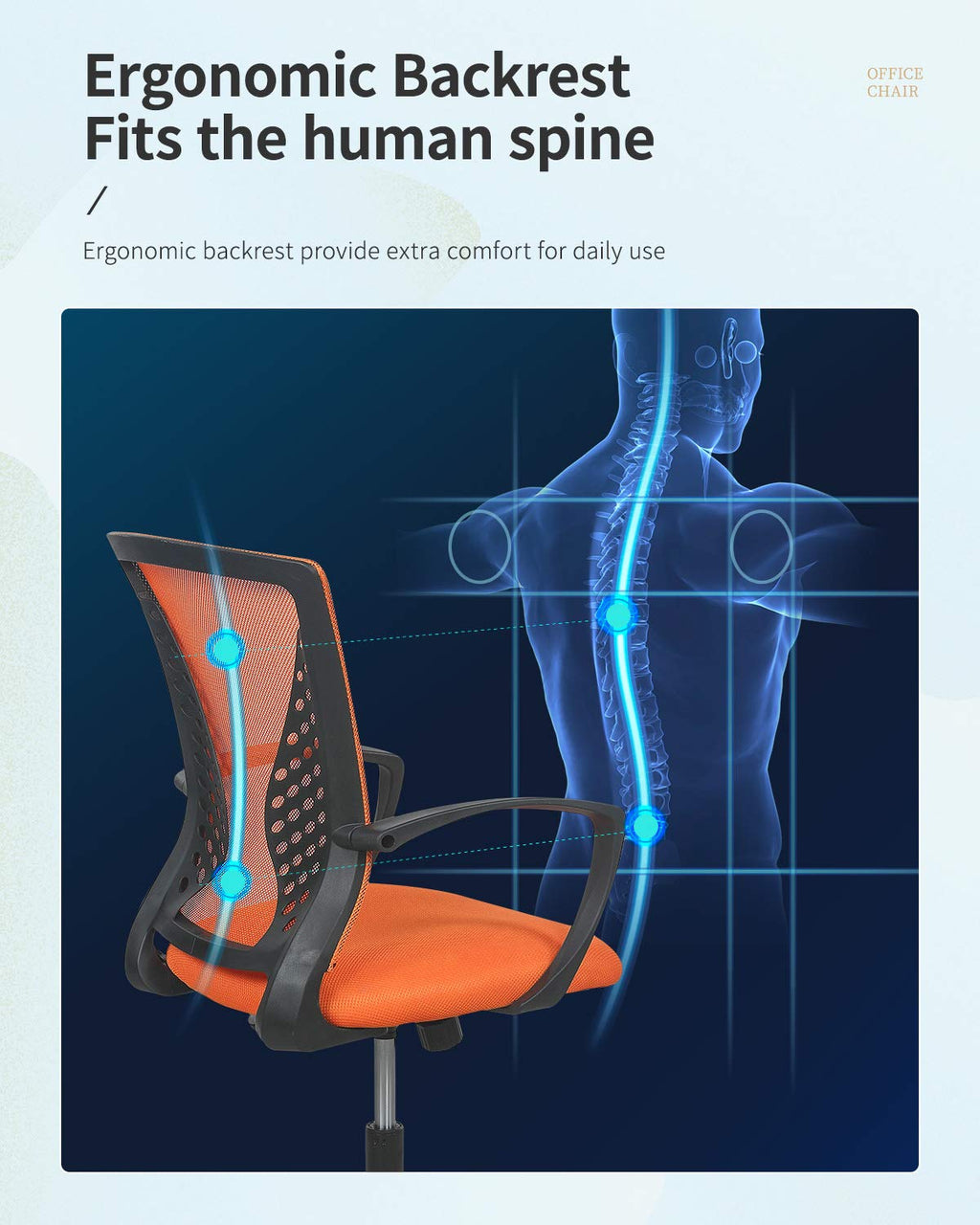 Mid Back Office Chair with Lumbar Support Y938177