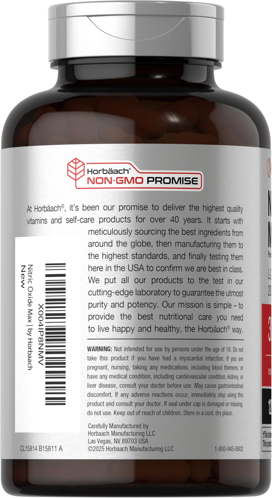 Nitric Oxide Supplement 3000mg 120 Capsules L8266