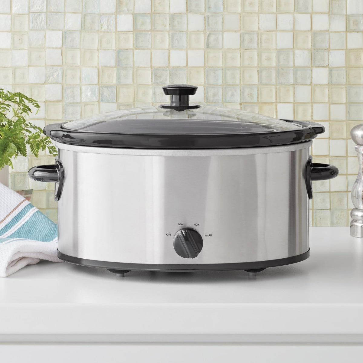 6 Quart Stainless Steel Slow Cooker Y43501