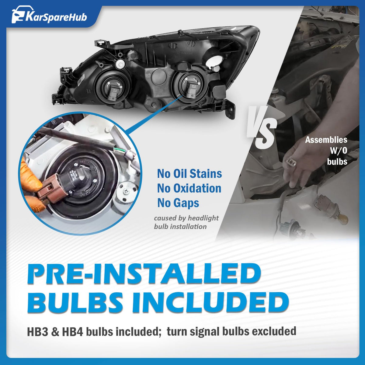 Halogen Headlights with Bulbs Y565608
