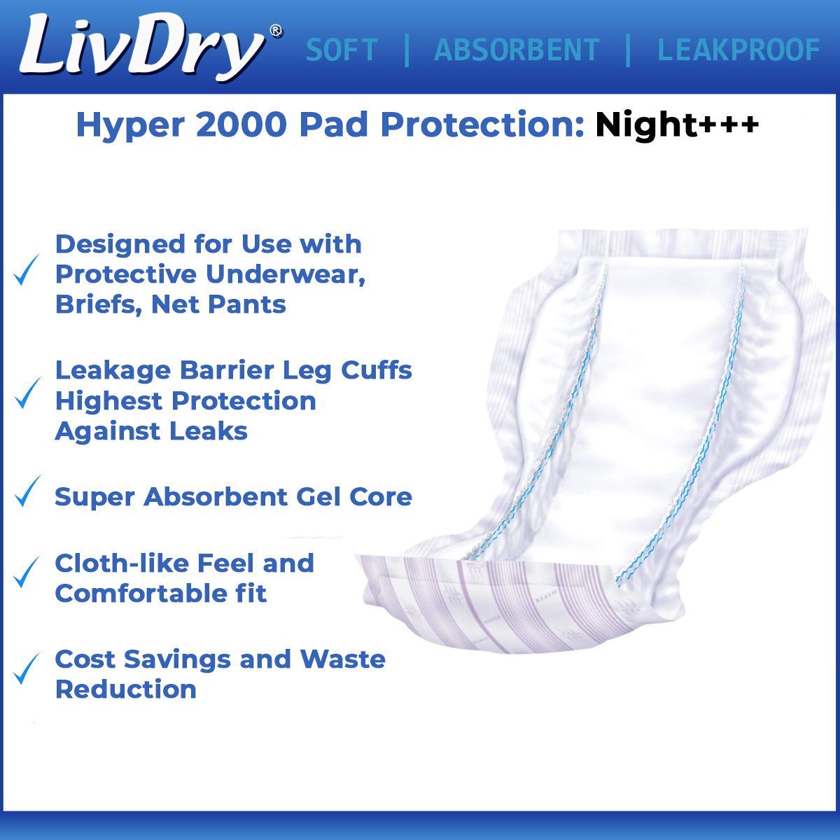 Adult 2XL Incontinence Underwear with Booster Pad Inserts A960059