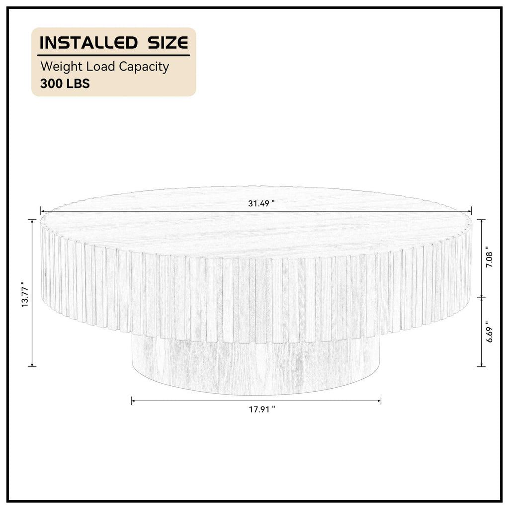 Black Round Coffee Table with Base V18256