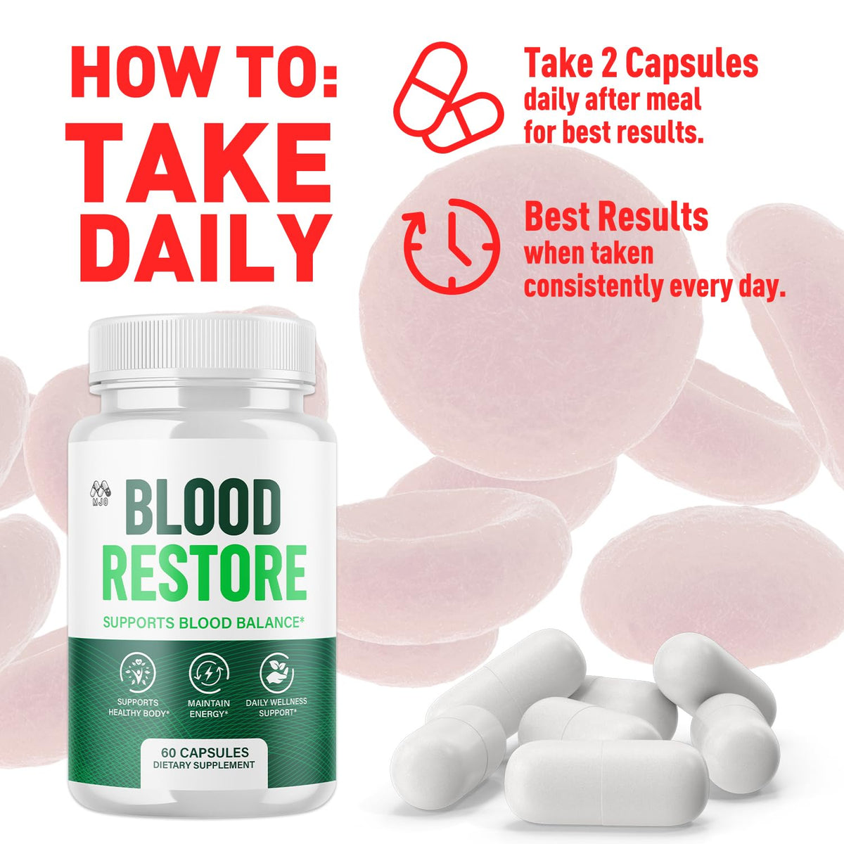 All Natural Blood Health Support Capsules 60 Capsules W7670