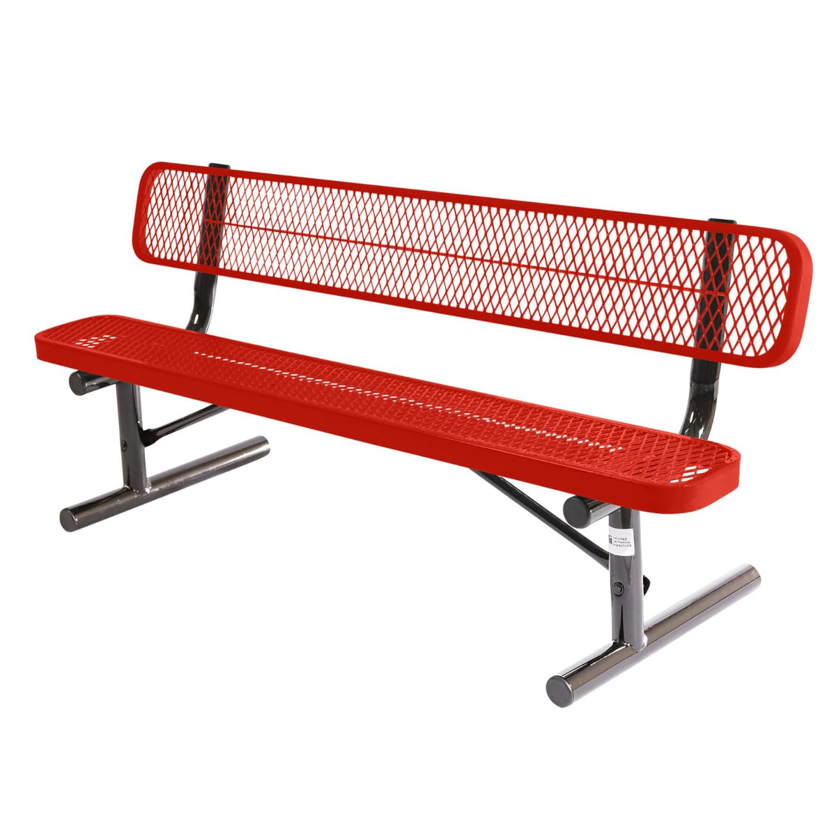 Red 6Ft Portable Outdoor Bench with Back O9765