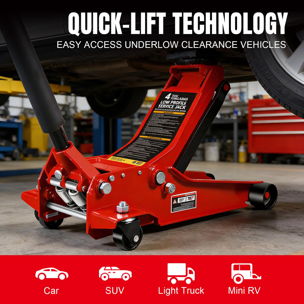 4 Ton Hydraulic Low Profile Floor Jack J3428