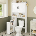 White Over The Toilet Storage Cabinet with Adjustable Shelf C28587