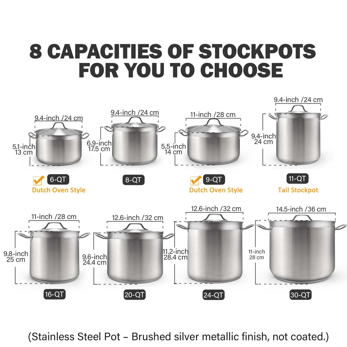 9 Quart Stainless Steel Stock Pot C84435